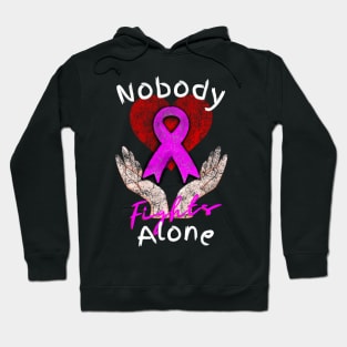 Nobody Fights Alone Breast Cancer Support Hoodie